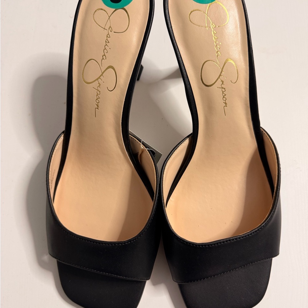 Jessica Simpson Black Open-Toe Slingback Mules